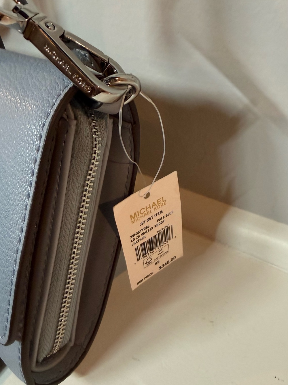 Michael Kors jet set Blue Pebbled Leather Crossbody Bag - Picture 4 of 11